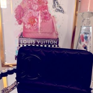 Authentic Chanel Black Quilted Calfskin Cambon Wallet